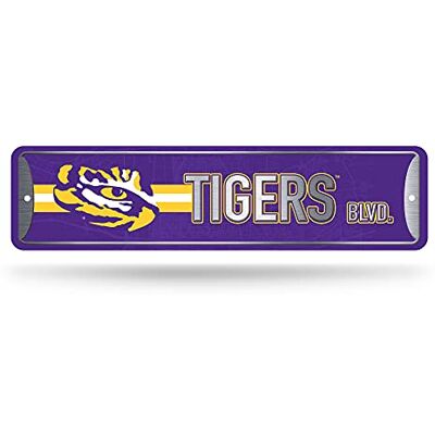 Rico Industries NCAA LSU Tigers Home Decor Metall-Straßenschild (10,2 x 38,1 cm) – ideal für Zuhause, Büro, Schlafzimmer und Männerhöhle – hergestellt Rico Industries NCAA LSU Tigers Home Decor Metall-Straßenschild (10,2 x 38,1 cm) – ideal für Zuhause, Büro, Schlafzimmer und Männerhöhle – hergestellt
