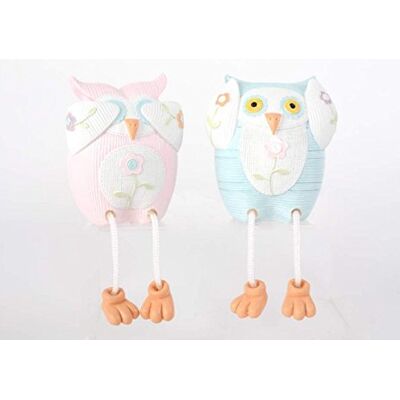 DonRegaloWeb Set mit 2 Figuren aus Harz in Blau und Rosa, 14 cm DonRegaloWeb Set mit 2 Figuren aus Harz in Blau und Rosa, 14 cm