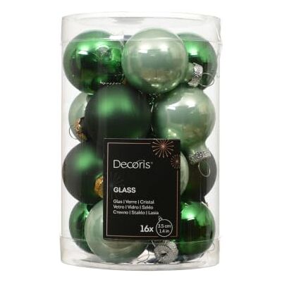 Kaemingk DomoDomo Christbaumkugeln aus Glas, Grün, Ø 3,5 cm, 16er Set Weihnachtskugeln – Christbaumschmuck für Tannenbaum, Adventskranz und Gestecke – Weihnachtsdeko Kaemingk DomoDomo Christbaumkugeln aus Glas, Grün, Ø 3,5 cm, 16er Set Weihnachtskugeln – Christbaumschmuck für Tannenbaum, Adventskranz und Gestecke – Weihnachtsdeko