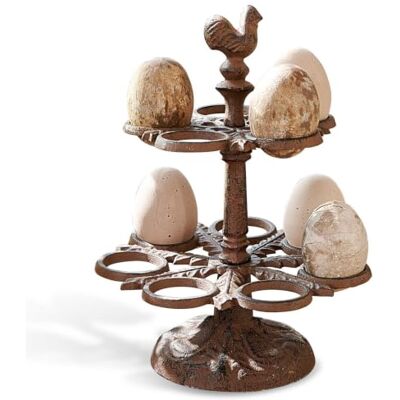Loberon Eieretagere Nelis , antikbraun Ostern, Frühling, Aus Aluminium gegossen und antikveredelt, Wunderschön verziert, Platz für 12 Eier Loberon Eieretagere Nelis , antikbraun Ostern, Frühling, Aus Aluminium gegossen und antikveredelt, Wunderschön verziert, Platz für 12 Eier