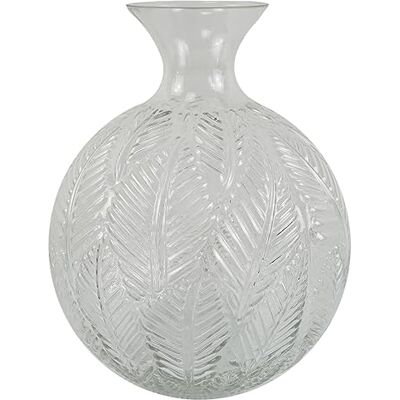 Leaf 26cm Weiß Farn Muster Glasvase - Vase Leaf 26cm Weiß Farn Muster Glasvase - Vase