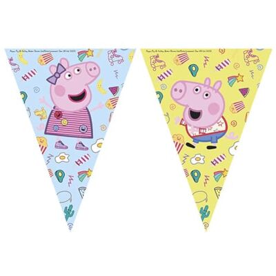 Procos 91104 Flaggenbanner Peppa Pig, Länge 230 cm, Größe der Wimpel ca. 17,5 x 25,5 cm, Girlande aus Kunststoff, Peppa Wutz, Party, Dekoration Procos 91104 Flaggenbanner Peppa Pig, Länge 230 cm, Größe der Wimpel ca. 17,5 x 25,5 cm, Girlande aus Kunststoff, Peppa Wutz, Party, Dekoration