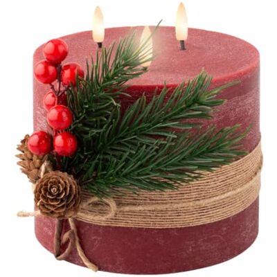 Lumineo LED Kerze batteriebetrieben 3 flammig mit Timer Wachs 15cm flackernde Flamme Effekt Weihnachtskerze mit 6 Stunden Timerfunktion Flammenlose Kerzen Wachskerzen Dekokerzen Weinrot Lumineo LED Kerze batteriebetrieben 3 flammig mit Timer Wachs 15cm flackernde Flamme Effekt Weihnachtskerze mit 6 Stunden Timerfunktion Flammenlose Kerzen Wachskerzen Dekokerzen Weinrot