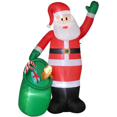 Outsunny Aufblasbarer Weihnachtsmann, 275 cm, mit Sack und Bär Aufblasbare Weihnachtsdeko mit integrierten LED-Lichtern, für Garten sowie Innen- und Außenbereich Outsunny Aufblasbarer Weihnachtsmann, 275 cm, mit Sack und Bär Aufblasbare Weihnachtsdeko mit integrierten LED-Lichtern, für Garten sowie Innen- und Außenbereich