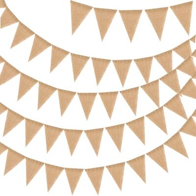 G2PLUS 48pcs Rustikale Hessian Wimpelketten, 15m Jute Wimpel Girlanden Garten Wimpelgirlande für Rustikale Hochzeit, Geburtstagsfeier, Garten Dekoration G2PLUS 48pcs Rustikale Hessian Wimpelketten, 15m Jute Wimpel Girlanden Garten Wimpelgirlande für Rustikale Hochzeit, Geburtstagsfeier, Garten Dekoration