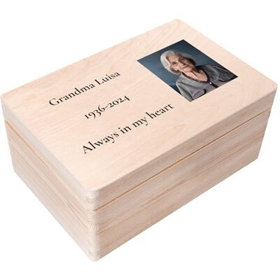 Creative Trauerkiste Erinnerungen Holz Trauer Personalisiert mit Namen Wunschtext, Foto für / wie Trauerkarte Besonders, Kondolenzkarte, Beileidskarte In Gedenk, Andenken an Verstorbene Creative Trauerkiste Erinnerungen Holz Trauer Personalisiert mit Namen Wunschtext, Foto für / wie Trauerkarte Besonders, Kondolenzkarte, Beileidskarte In Gedenk, Andenken an Verstorbene