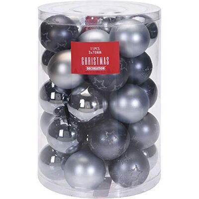 Spetebo Weihnachtskugeln 7 cm Silber 33 Stück Weihnachtsbaumkugeln Christbaumkugeln Christbaumschmuck Spetebo Weihnachtskugeln 7 cm Silber 33 Stück Weihnachtsbaumkugeln Christbaumkugeln Christbaumschmuck