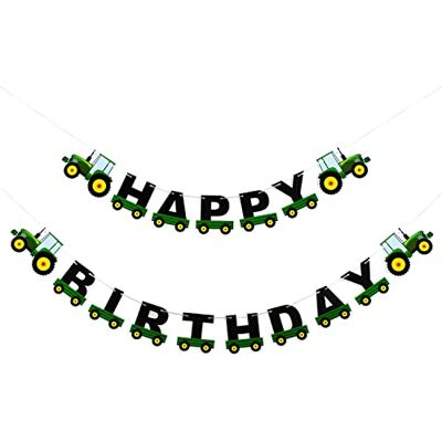 Unique ® Happy Birthday Girlande Banner mit Traktor Motiven für Kindergeburtstag von Jungen Geburtstag Party Feier Deko für Jungs Junge Unique ® Happy Birthday Girlande Banner mit Traktor Motiven für Kindergeburtstag von Jungen Geburtstag Party Feier Deko für Jungs Junge