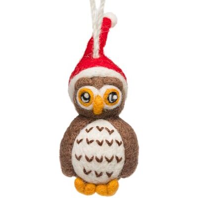 SIKORA Filz Anhänger hangemachter Christbaumschmuck aus Wollfilz Deko Figur Weihnachten Ornament Handmade in Nepal, Farbe:Eule mit Mütze 12cm FZ34 SIKORA Filz Anhänger hangemachter Christbaumschmuck aus Wollfilz Deko Figur Weihnachten Ornament Handmade in Nepal, Farbe:Eule mit Mütze 12cm FZ34