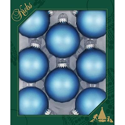 Krebs Glas Lauscha 8 Christbaumkugeln aus Glas in hellblau Krebs Glas Lauscha 8 Christbaumkugeln aus Glas in hellblau