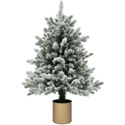 HOMCOM Mini Künstlicher Weihnachtsbaum 100 cm mit Schnee, 130 Spitzen Künstlich Tannenbaum, Christbaum mit Topf, Weihnachtsdeko für Drinnen, Büro, Wohnzimmer HOMCOM Mini Künstlicher Weihnachtsbaum 100 cm mit Schnee, 130 Spitzen Künstlich Tannenbaum, Christbaum mit Topf, Weihnachtsdeko für Drinnen, Büro, Wohnzimmer