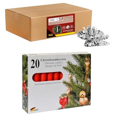 Idena 90485 Baumkerzenhalter für den Weihnachtsbaum, 20 Stück in Silber inkl. 20 Baumkerzen in Rot, Vintage Kerzenhalter aus Metall, mit Clip für Äste bis 1,5 cm Dicke Idena 90485 Baumkerzenhalter für den Weihnachtsbaum, 20 Stück in Silber inkl. 20 Baumkerzen in Rot, Vintage Kerzenhalter aus Metall, mit Clip für Äste bis 1,5 cm Dicke
