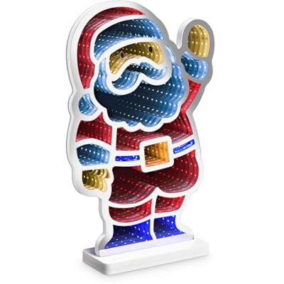 Idena 30551 LED Infinity Mirror Weihnachtsmann, ca. 25 x 8 x 40 cm, Deko Lampe mit 288 SMD-LEDs und 3D Effekt, Weihnachtsdeko für Innen, mit Netzteil und 3 m Zuleitung Idena 30551 LED Infinity Mirror Weihnachtsmann, ca. 25 x 8 x 40 cm, Deko Lampe mit 288 SMD-LEDs und 3D Effekt, Weihnachtsdeko für Innen, mit Netzteil und 3 m Zuleitung