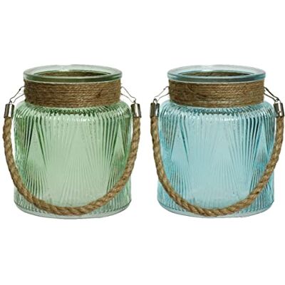 Decoris Windlicht Glas 13x15cm 2er Set mit Henkel Gerillt Teelichthalter Kerzenhalter Teelichtgläser Hängend Decoris Windlicht Glas 13x15cm 2er Set mit Henkel Gerillt Teelichthalter Kerzenhalter Teelichtgläser Hängend