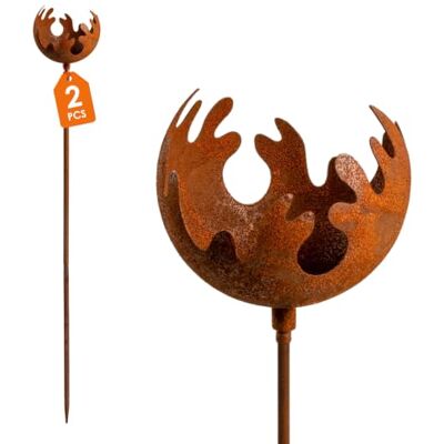 Spetebo Metall Gartenstecker Naturrost Feuerball 77 x 11 cm/klein Rost Windlicht mit Erdspieß Garten Deko Kerzen Halter Feuerkugel Spetebo Metall Gartenstecker Naturrost Feuerball 77 x 11 cm/klein Rost Windlicht mit Erdspieß Garten Deko Kerzen Halter Feuerkugel