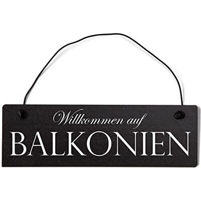 Homeyourself Willkommen auf Balkonien Dekoschild Türschild schwarz mit Draht Homeyourself Willkommen auf Balkonien Dekoschild Türschild schwarz mit Draht