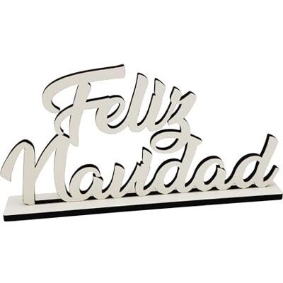 Melis Deko-Schriftzug Feliz Navidad – Frohe Weihnachten Weihnachts-deko aus Holz in weiß – 20cm Melis Deko-Schriftzug Feliz Navidad – Frohe Weihnachten Weihnachts-deko aus Holz in weiß – 20cm
