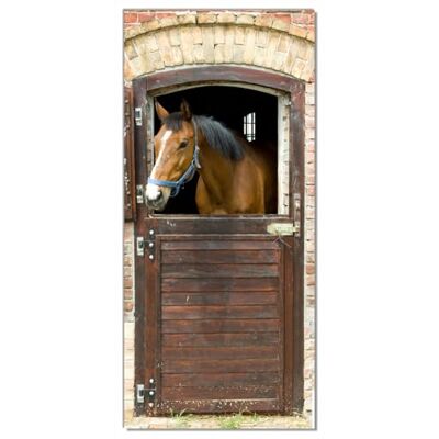 Wallario Selbstklebende Türtapete Pferd im Stall Türposter 93 x 205 cm Abwischbar, rückstandsfrei zu entfernen Wallario Selbstklebende Türtapete Pferd im Stall Türposter 93 x 205 cm Abwischbar, rückstandsfrei zu entfernen