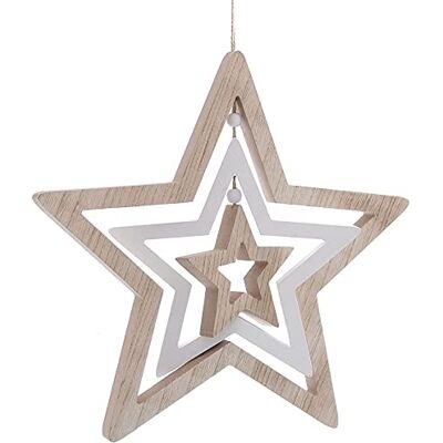 Spetebo Deko Mobile aus Holz Motiv: Stern / 36 cm Dekofigur Sterne zum aufhängen Holzstern Hängedeko Deko Skulptur Dekosterne 3er Spiel Spetebo Deko Mobile aus Holz Motiv: Stern / 36 cm Dekofigur Sterne zum aufhängen Holzstern Hängedeko Deko Skulptur Dekosterne 3er Spiel
