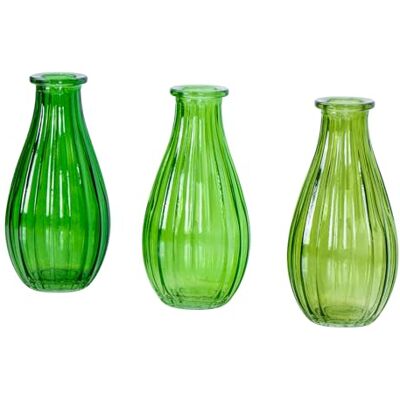 levandeo 3er Set Vase Glas Grün H14cm Flasche Blumenvase Tischdeko Frühling Blumendeko Dekovase Glasvase Deko levandeo 3er Set Vase Glas Grün H14cm Flasche Blumenvase Tischdeko Frühling Blumendeko Dekovase Glasvase Deko
