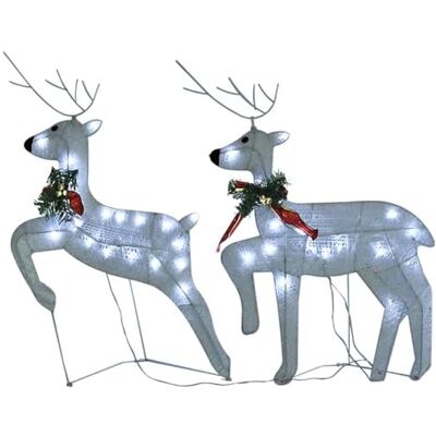 vidaXL 2X LED Rentier Beleuchtet Dekofigur Weihnachtsdeko Figur Weihnachten Beleuchtung Innen Außen Weihnachtsdekoration Weiß 40 LEDs vidaXL 2X LED Rentier Beleuchtet Dekofigur Weihnachtsdeko Figur Weihnachten Beleuchtung Innen Außen Weihnachtsdekoration Weiß 40 LEDs