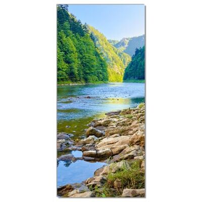 Wallario Selbstklebende Türtapete Fluss in den Bergen an steinigem Ufer Türposter 93 x 205 cm Abwischbar, rückstandsfrei zu entfernen Wallario Selbstklebende Türtapete Fluss in den Bergen an steinigem Ufer Türposter 93 x 205 cm Abwischbar, rückstandsfrei zu entfernen
