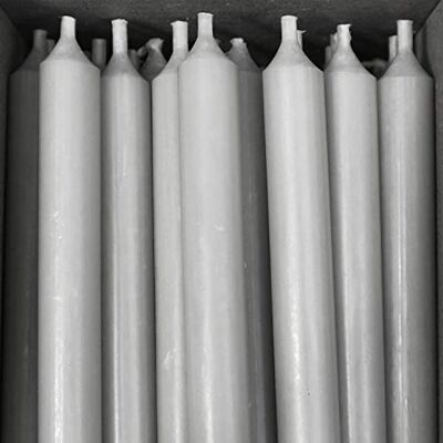 Bütic GmbH Stabkerzen durchgefärbt 250mm x Ø 13mm Kerzen hochgereinigt, Brenndauer 5,5h, geruchsneutral, rußarm mit rückstandsfreiem Abbrand, Farbe:Grau, Set mit:16 Stück Bütic GmbH Stabkerzen durchgefärbt 250mm x Ø 13mm Kerzen hochgereinigt, Brenndauer 5,5h, geruchsneutral, rußarm mit rückstandsfreiem Abbrand, Farbe:Grau, Set mit:16 Stück