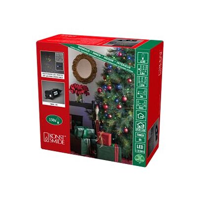 Konstsmide LED Baummantel mit Ring Ø 8, 5 Stränge à 30 multicolour Dioden, gefrostet, vormontiert, 8h Timer, grün, 14V Innentrafo, dunkelgrünes Kabel 6480-520 Konstsmide LED Baummantel mit Ring Ø 8, 5 Stränge à 30 multicolour Dioden, gefrostet, vormontiert, 8h Timer, grün, 14V Innentrafo, dunkelgrünes Kabel 6480-520