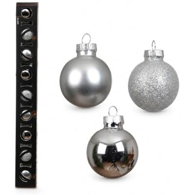 Decoris Weihnachtskugeln Glas 3cm Glanz Matt Glitzer 9er Set Silber Kleine Christbaumkugeln Weihnachtsbaumkugeln für Weihnachten Christbaumschmuck & Weihnachtsbaumschmuck Decoris Weihnachtskugeln Glas 3cm Glanz Matt Glitzer 9er Set Silber Kleine Christbaumkugeln Weihnachtsbaumkugeln für Weihnachten Christbaumschmuck & Weihnachtsbaumschmuck