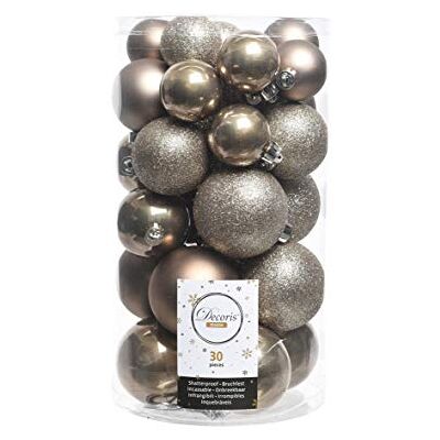 Decoris 30 Weihnachtskugeln für Weihnachten, Gastgeschenke, Weihnachtsbaum, Deko Decoris 30 Weihnachtskugeln für Weihnachten, Gastgeschenke, Weihnachtsbaum, Deko