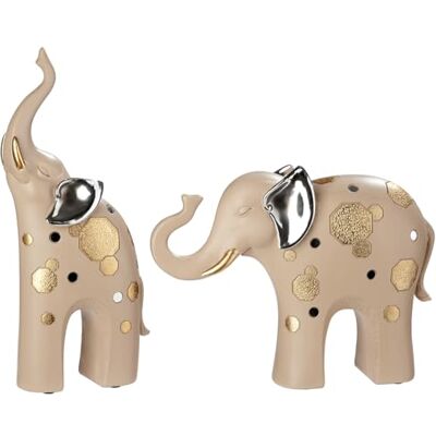 GILDE 2er Set Figuren Midas Elefanten aus Kunstharz Creme strukturiert Höhe 22cm x Breite 28cm mit Filzgleiter GILDE 2er Set Figuren Midas Elefanten aus Kunstharz Creme strukturiert Höhe 22cm x Breite 28cm mit Filzgleiter