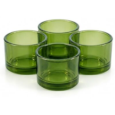 Creativery Teelichtgläser 5,1 x 3,3 cm Glas 4er Set runde Teelichthalter für Teelichter bis 38 mm Kerzengläser für kleine Kerzen & Votivkerzen bis Ø 4 cm Dunkelgrün transparent Creativery Teelichtgläser 5,1 x 3,3 cm Glas 4er Set runde Teelichthalter für Teelichter bis 38 mm Kerzengläser für kleine Kerzen & Votivkerzen bis Ø 4 cm Dunkelgrün transparent