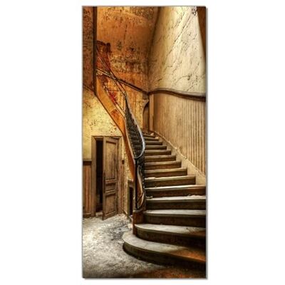 Wallario Selbstklebende Türtapete Rustikale Holztreppe Türposter 93 x 205 cm Abwischbar, rückstandsfrei zu entfernen Wallario Selbstklebende Türtapete Rustikale Holztreppe Türposter 93 x 205 cm Abwischbar, rückstandsfrei zu entfernen