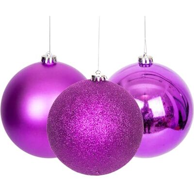 SHATCHI Weihnachtskugeln, bruchsicher, lila, 15 cm, 3 Stück, Weihnachtsbaumschmuck, Kugeln, Weihnachtsdekoration, Weihnachtsdekoration, glänzend, matt, Glitzer SHATCHI Weihnachtskugeln, bruchsicher, lila, 15 cm, 3 Stück, Weihnachtsbaumschmuck, Kugeln, Weihnachtsdekoration, Weihnachtsdekoration, glänzend, matt, Glitzer