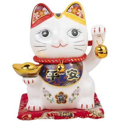 lachineuse Katze des GLÜCKS und des GLÜCKS Die japanische Maneki Neko Weiß Sparschwein Japanisches Dekorationsobjekt Japanische asiatische Geschenkidee, 0,3 Kg lachineuse Katze des GLÜCKS und des GLÜCKS Die japanische Maneki Neko Weiß Sparschwein Japanisches Dekorationsobjekt Japanische asiatische Geschenkidee, 0,3 Kg