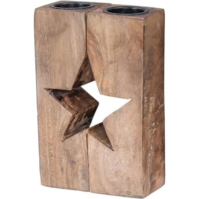 levandeo Teelichthalter Stern H20cm Mango-Holz Natur Braun Kerzenhalter Geteilt Tischdeko Weihnachtsdeko levandeo Teelichthalter Stern H20cm Mango-Holz Natur Braun Kerzenhalter Geteilt Tischdeko Weihnachtsdeko