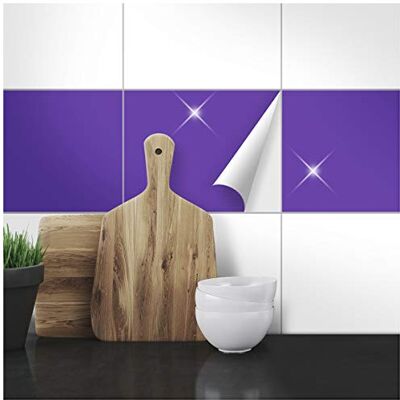WANDKINGS Fliesenaufkleber 20 x 25 cm, 20 Stück VIOLETT GLÄNZEND WANDKINGS Fliesenaufkleber 20 x 25 cm, 20 Stück VIOLETT GLÄNZEND