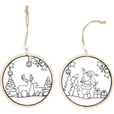 VBS Dekoring Metallmotiv Weihnachtsmann Rehe 10 cm 2 STK Bambus Metall VBS Dekoring Metallmotiv Weihnachtsmann Rehe 10 cm 2 STK Bambus Metall