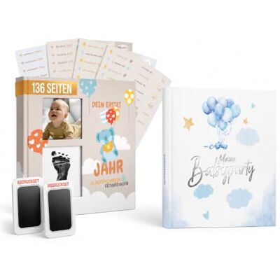 colortouch Babyalbum "Dein erstes Lebensjahr" mit Abdruckset + Aufkleber, Baby Fotoalbum zum Selbstgestalten, Gästebuch Babyparty, Babytagebuch ab 0 Monate, Babyparty Deko, Gender Reveal Party Deko colortouch Babyalbum "Dein erstes Lebensjahr" mit Abdruckset + Aufkleber, Baby Fotoalbum zum Selbstgestalten, Gästebuch Babyparty, Babytagebuch ab 0 Monate, Babyparty Deko, Gender Reveal Party Deko