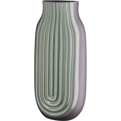 GILDE Vase Curve aus Keramik grün glänzend matt geriffelt konisch Höhe 37cm x Breite 17cm wasserdichte Blumenvase GILDE Vase Curve aus Keramik grün glänzend matt geriffelt konisch Höhe 37cm x Breite 17cm wasserdichte Blumenvase