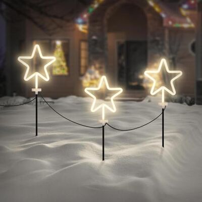 ECD Germany 3er Set Gartenstecker Stern, H:58 cm, Deko Beleuchtung für Außen, Lichterkette für Weihnachten, Gartenleuchte mit Erdspieß, Leuchtsterne Weihnachtssterne Deko Stableuchten Weihnachtsdeko ECD Germany 3er Set Gartenstecker Stern, H:58 cm, Deko Beleuchtung für Außen, Lichterkette für Weihnachten, Gartenleuchte mit Erdspieß, Leuchtsterne Weihnachtssterne Deko Stableuchten Weihnachtsdeko