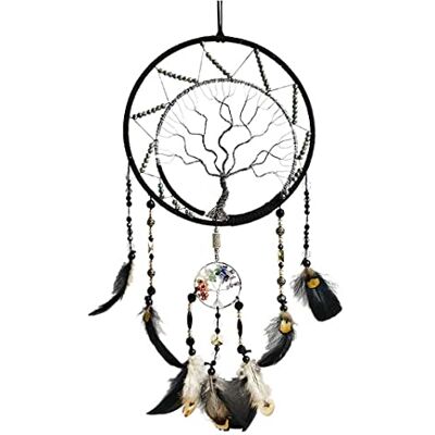 Pretty Jolly 7 Chakren Baum des Lebens Traumfänger Wanddekoration mit Regenbogen Heilung Kristall Stein Handmade Black Feather DreamCatchers Wand hängende Ornamente für Schlafzimmer Decor Segen Geschenk Hochzeit Pretty Jolly 7 Chakren Baum des Lebens Traumfänger Wanddekoration mit Regenbogen Heilung Kristall Stein Handmade Black Feather DreamCatchers Wand hängende Ornamente für Schlafzimmer Decor Segen Geschenk Hochzeit