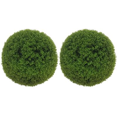 HOMCOM 2er-Set Künstliche Buchsbaumkugel UV-beständig im Topf Ø40 cm Kunstpflanze, Plastik Künstliche Pflanzen, Fake Plant Wie Echt, für Wohnzimmer Schlafzimmer Büro Garten Deko Geschenk HOMCOM 2er-Set Künstliche Buchsbaumkugel UV-beständig im Topf Ø40 cm Kunstpflanze, Plastik Künstliche Pflanzen, Fake Plant Wie Echt, für Wohnzimmer Schlafzimmer Büro Garten Deko Geschenk