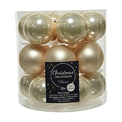 Decoris Weihnachtskugeln Glas 4cm x 18 Stück kleine Christbaumkugeln Perle Decoris Weihnachtskugeln Glas 4cm x 18 Stück kleine Christbaumkugeln Perle