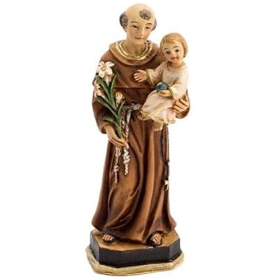 DRW Figur San Antonius Kind und Blumen Handbemaltes Harz 8 cm DRW Figur San Antonius Kind und Blumen Handbemaltes Harz 8 cm