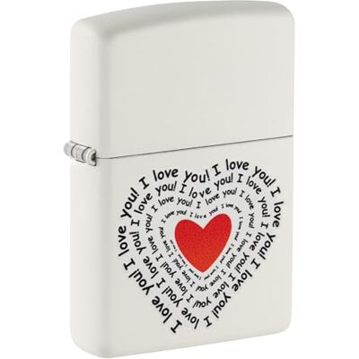 Zippo Sturmfeuerzeug Modell I Love You White Matte Finish mit Color Image Nachfüllbar Wiederverwendbar Windfestes Design Geschenkbox Made in USA Zippo Sturmfeuerzeug Modell I Love You White Matte Finish mit Color Image Nachfüllbar Wiederverwendbar Windfestes Design Geschenkbox Made in USA