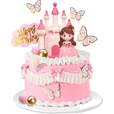 Shamoparty 19 Stück Prinzessinnenkuchenzubehör, Mädchenkuchenzubehör, Prinzessenthemenartikel, Mädchengeburtstagsfeier, Taufe, Schlossschmetterlingsartikel, Hochzeitsdekoration Shamoparty 19 Stück Prinzessinnenkuchenzubehör, Mädchenkuchenzubehör, Prinzessenthemenartikel, Mädchengeburtstagsfeier, Taufe, Schlossschmetterlingsartikel, Hochzeitsdekoration