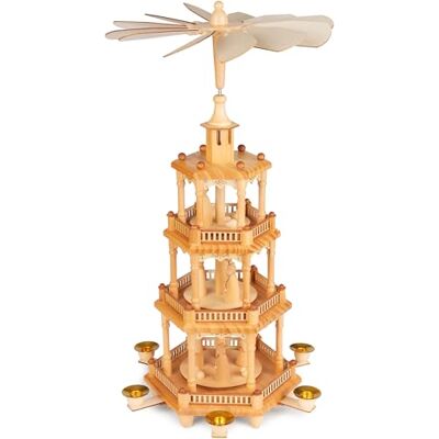 BRUBAKER Weihnachtspyramide aus Holz 55 cm große Holzpyramide Drehbare Tischpyramide mit weihnachtlichen Holzfiguren Handbemalt Weihnachtsdeko Braun Natur Weihnachten BRUBAKER Weihnachtspyramide aus Holz 55 cm große Holzpyramide Drehbare Tischpyramide mit weihnachtlichen Holzfiguren Handbemalt Weihnachtsdeko Braun Natur Weihnachten