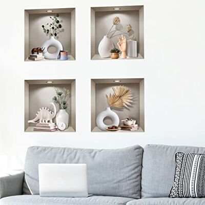 Ambiance Sticker 3D-Aufkleber selbstklebend, 3D-Effekt, dekoratives Design – Wandaufkleber für Schlafzimmer Erwachsene – 3D Wandsticker – Dekoration für Wohnzimmer – Schlafzimmer 60 x 60 cm Ambiance Sticker 3D-Aufkleber selbstklebend, 3D-Effekt, dekoratives Design – Wandaufkleber für Schlafzimmer Erwachsene – 3D Wandsticker – Dekoration für Wohnzimmer – Schlafzimmer 60 x 60 cm
