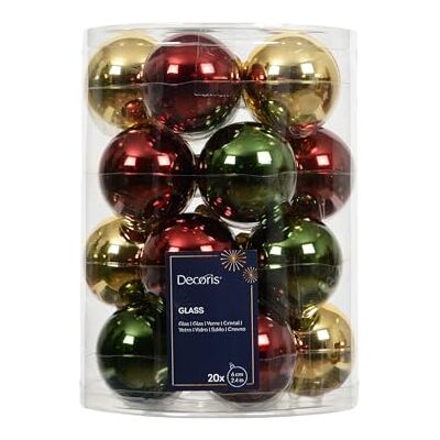 Kaemingk DomoDomo Christbaumkugeln aus Glas, Grün-Gold-Bordeaux, Ø 6 cm, 20er Set Weihnachtskugeln – Christbaumschmuck für Tannenbaum, Adventskranz und Gestecke – Weihnachtsdeko Kaemingk DomoDomo Christbaumkugeln aus Glas, Grün-Gold-Bordeaux, Ø 6 cm, 20er Set Weihnachtskugeln – Christbaumschmuck für Tannenbaum, Adventskranz und Gestecke – Weihnachtsdeko